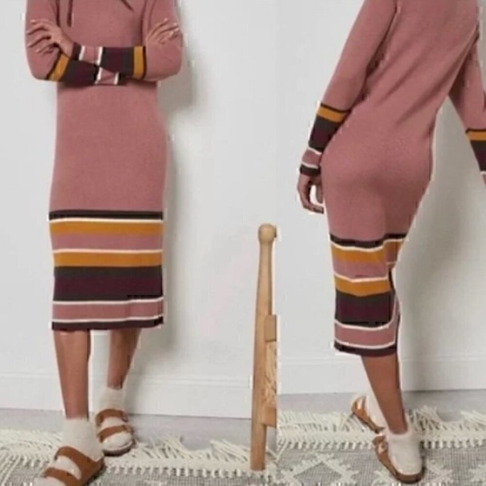 NWT Anthropologie Saturday Sunday Parvati ribbed sweater midi dress